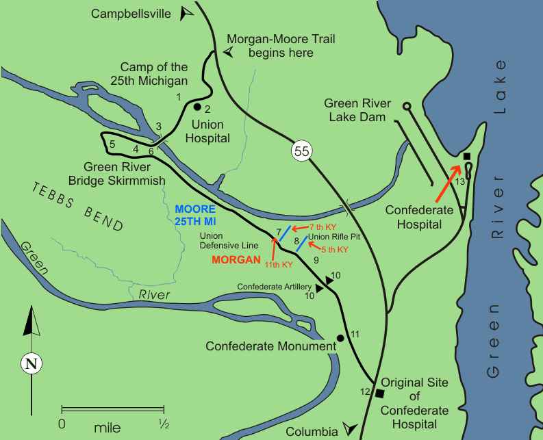 Tebb's Bend Battle Site Map