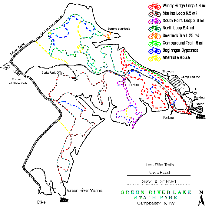 Green River Lake State Park Bike Trails Campbellsville, Ky