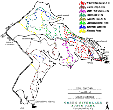 Green River Lake State Park Trail Map